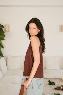 Débardeur en lin upcyclé | chocolat
