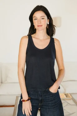 Débardeur en lin upcyclé | marine