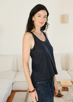 Débardeur en lin upcyclé | marine