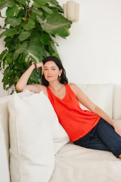 Débardeur en lin upcyclé | rouge