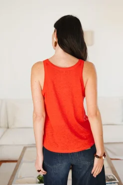 Débardeur en lin upcyclé | rouge