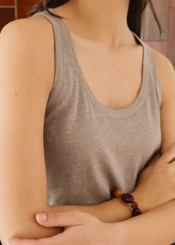 Débardeur en lin upcyclé | taupe