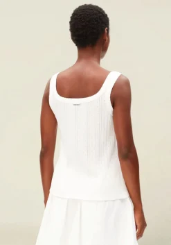 Débardeur pointelle en coton bio | blanc 