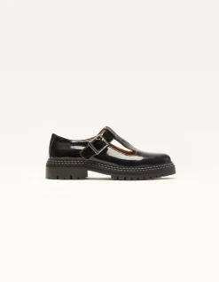 Derbies en cuir vernis certifié | noir "romane"