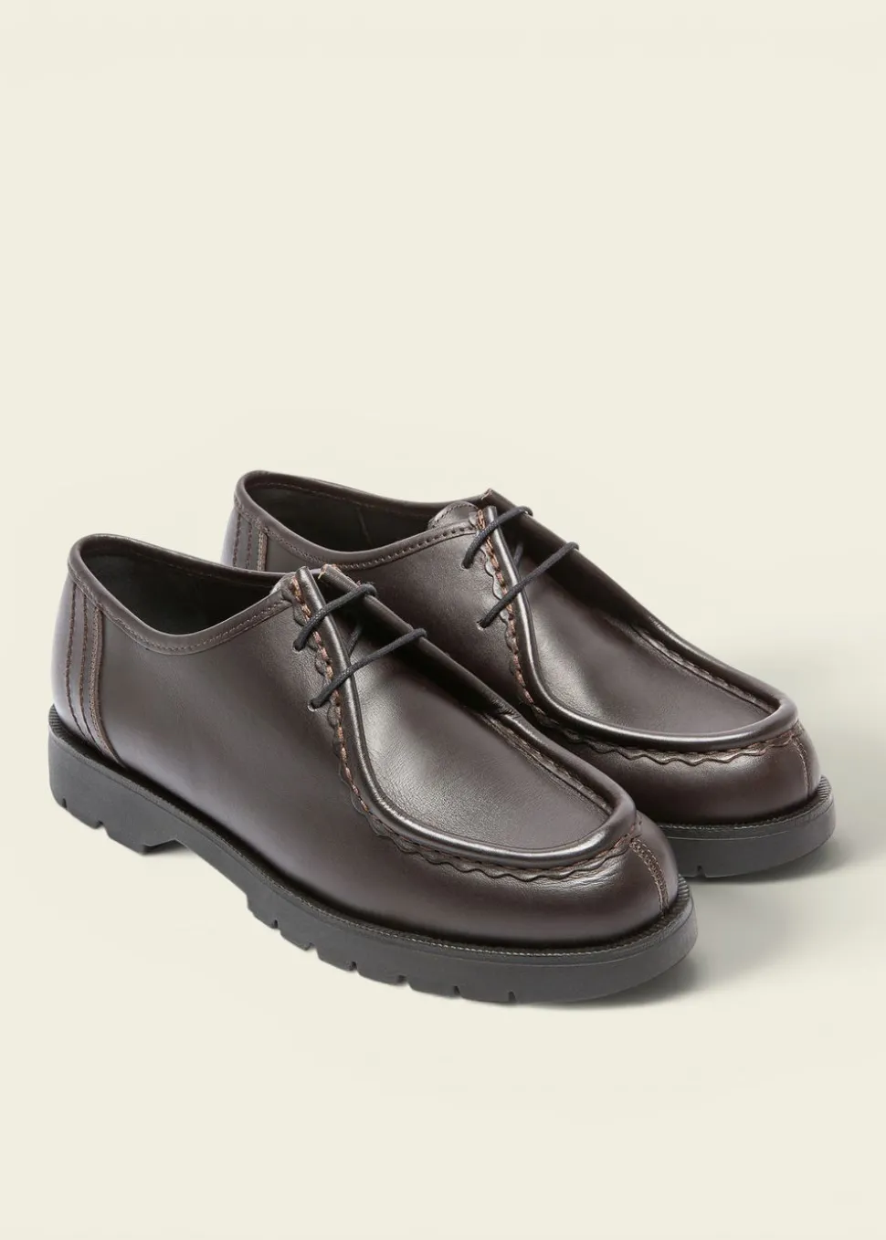 Derbies made in france en cuir certifié | marron "padror marron noir"