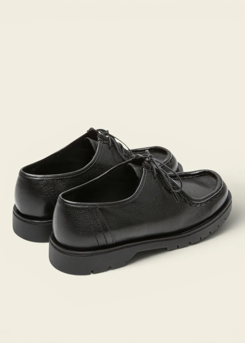 Derbies made in france en cuir grainé tannage végétal | noir "padror g vgt noir"