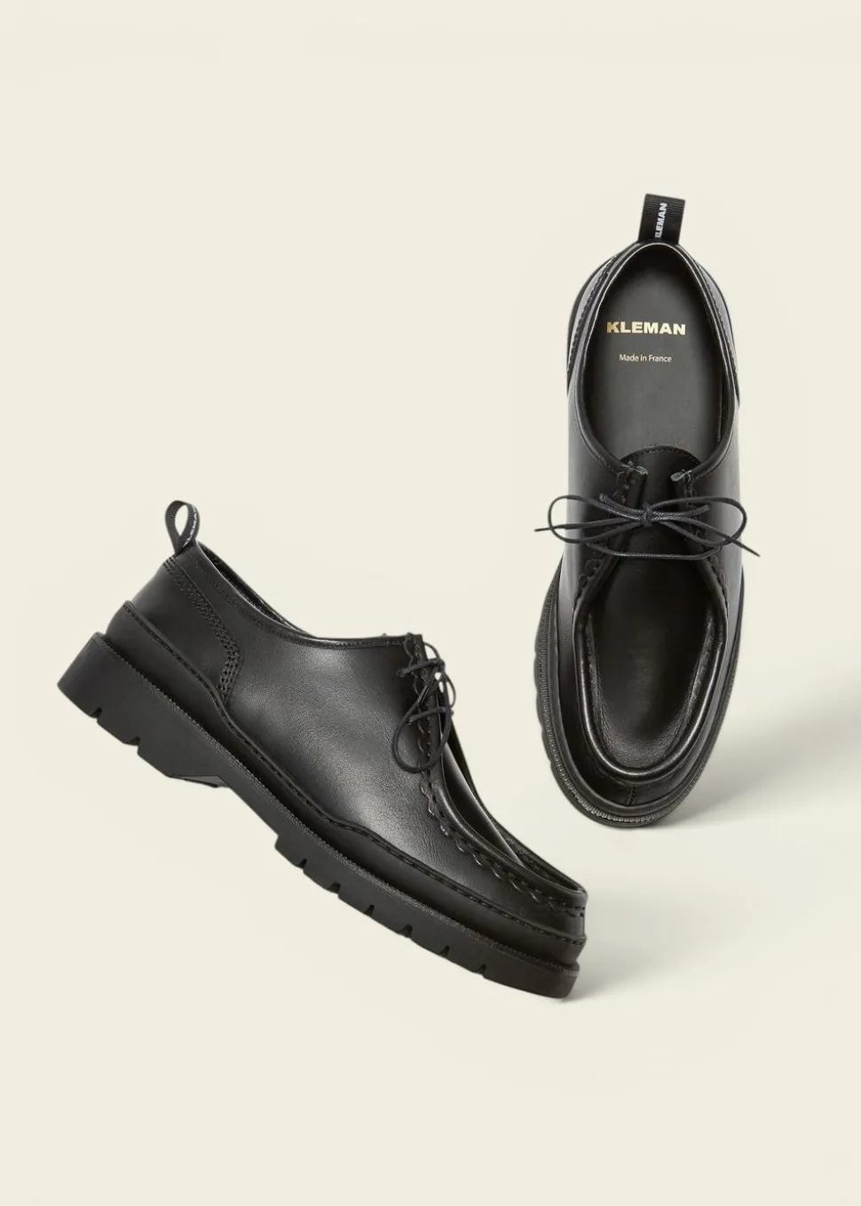 Derbies made in france en cuir certifié | noir "major noir"
