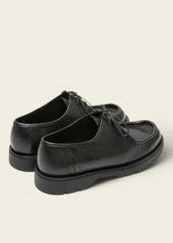 Derbies made in france en cuir grainé tannage végétal | noir