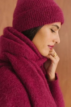Echarpe en mohair certifié | framboise "éléanore"
