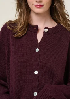 Gilet en coton bio | aubergine "sivia - cherry lacquer"
