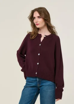 Gilet en coton bio | aubergine "sivia - cherry lacquer"