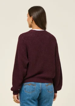 Gilet en coton bio | bordeaux "lena - cherry lacquer"