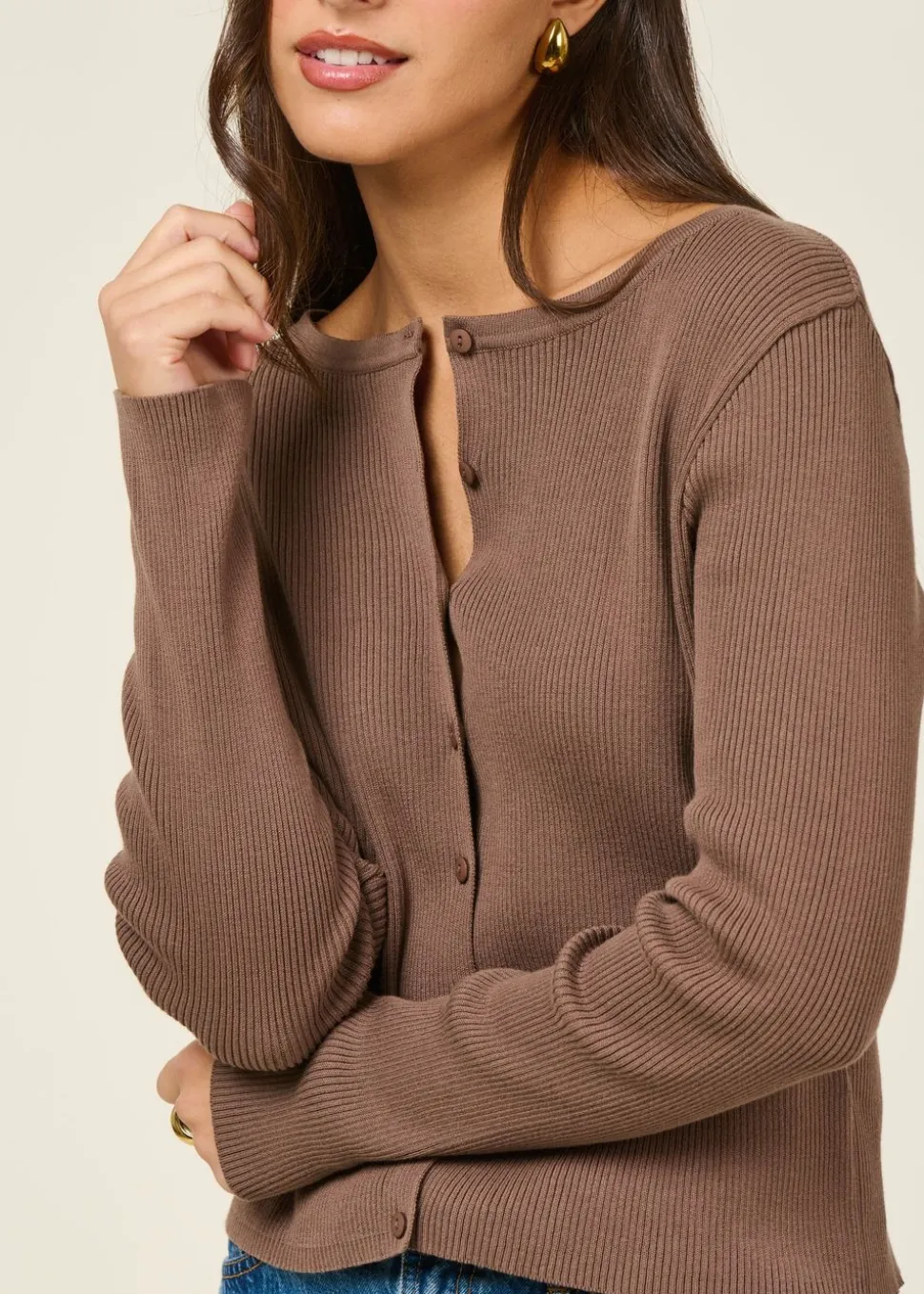 Gilet en coton bio | marron "glimt - clay"