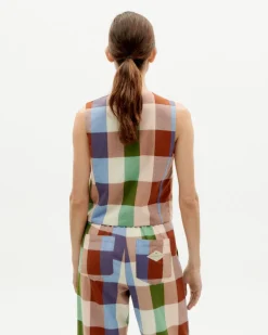 Gilet sans manches en coton bio | multicolore "colorful edith vest"