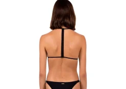 Haut de bikini anamur noir en nylon recyclé - black