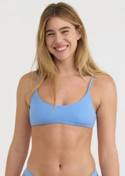 Haut de maillot en matières recyclées | bleu "swim scoop bikini top - dove blue"