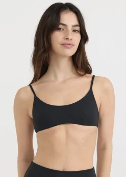 Haut de maillot en matières recyclées | noir "swim scoop bikini top - black"