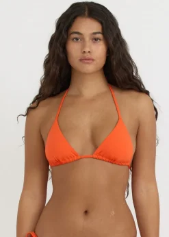 Haut de maillot en matières recyclées | orange "swim triangle bikini top - blood orange"