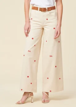 Jean ample en coton bio | écru "sol chain hedda pants"
