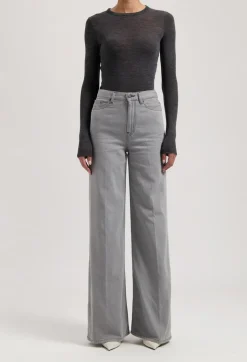 Jean ample en coton bio et recyclé | gris clair 