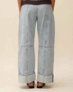 Jean ballon avec revers en coton bio | baby blue "john"