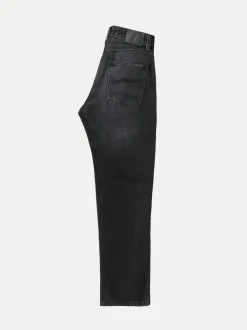 Jean droit délavé en coton bio | noir "lofty lo vintage black"