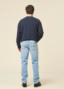 Jean droit en coton bio | bleu 