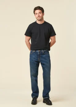 Jean droit en coton bio | bleu 
