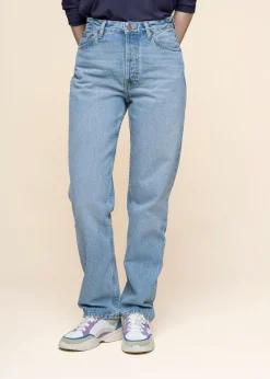Jean droit en coton bio | bleu 