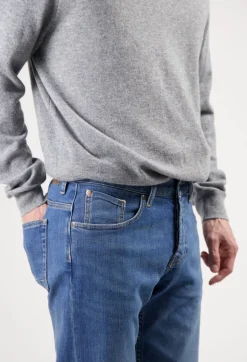 Jean droit en coton bio et coton recyclé - "hank mid tapered - medium heritage"