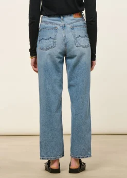 Jean droit en coton bio et tencel | bleu clair 