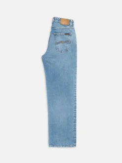 Jean droit large en coton bio | bleu 