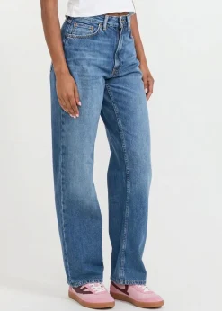 Jean droit large en coton bio | bleu 