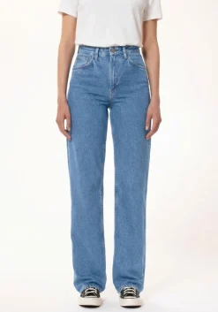 Jean droit large en coton bio | bleu "clean eileen casual blue"