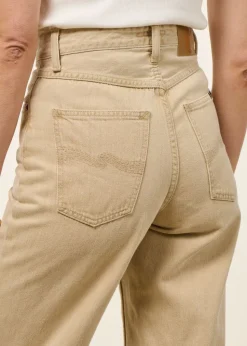 Jean droit large en coton bio | beige 