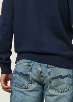 Jean droit large en coton bio | bleu "rad rufus summer shadow - mid blue wash"
