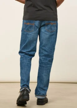 Jean droit large en coton bio | bleu "rad rufus raw tracks"