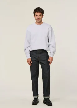 Jean droit large en coton bio | bleu brut 