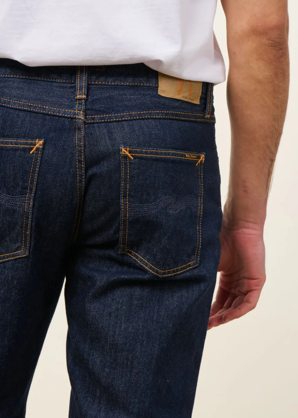 Jean droit large en coton bio brut "rad rufus blue one wash"