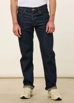 Jean droit large en coton bio brut