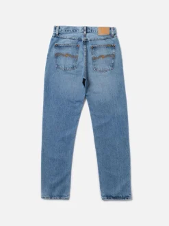 Jean droit large en coton bio | bleu délavé 