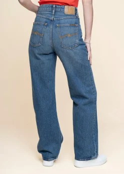Jean droit large en coton biologique | "clean eileen blue days - blue days"