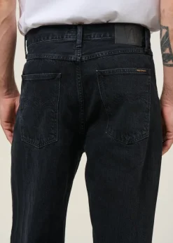 Jean droit large en coton bio | noir 