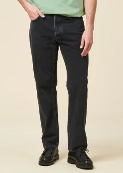 Jean droit large en coton bio | noir 