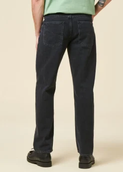 Jean droit large en coton bio | noir 