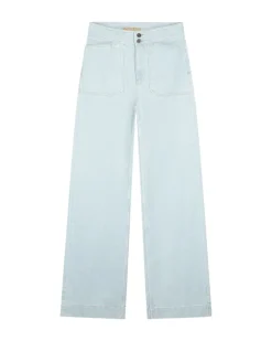 Jean evasé en coton bio et lyocell | bleu clair 