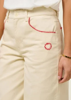 Jean large denim en coton bio | écru "pannacota hedda pants"
