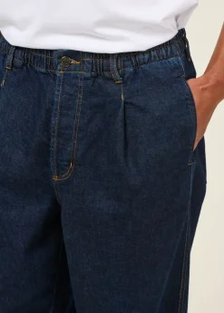 Jean large en coton bio | bleu "dark clean denim luc pants"