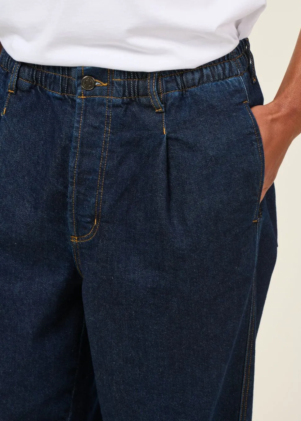 Jean large en coton bio | bleu "dark clean denim luc pants"