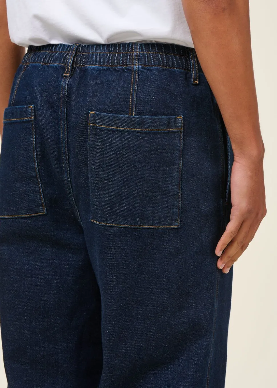 Jean large en coton bio | bleu "dark clean denim luc pants"